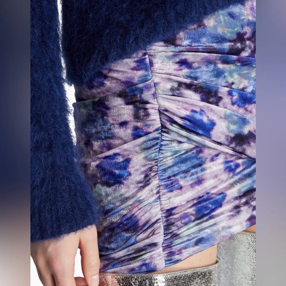 NWT Isabel Marant Guilayo Floral print velvet mini skirt - Picture 6 of 11